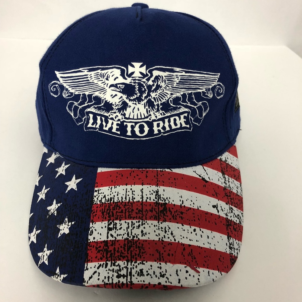 LIVE TO RIDE American Biker Adjustable Hat
